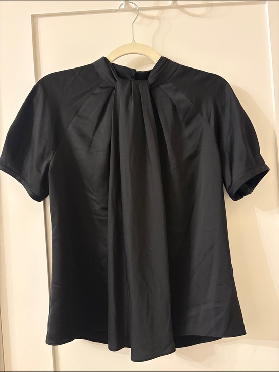 J. Crew Tops - J. Crew Black Short-Sleeve Pleated Front Top